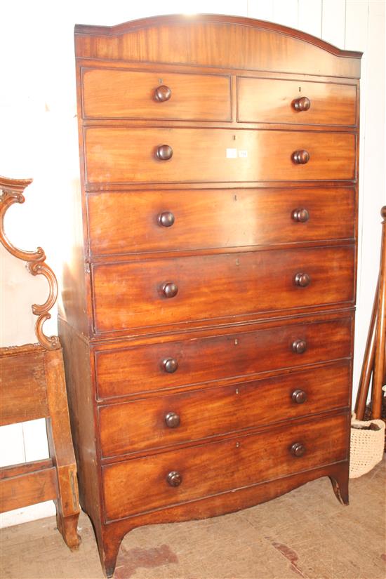 Regency mahogany tallboy (wardrobe centre)